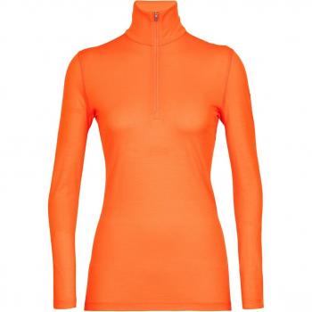 Icebreaker 200 Oasis Pull Femme Manches Longues Zip Orange