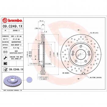 BREMBO 09.C249.1X Disco de travão