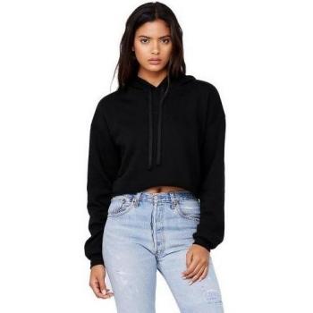 Bella + Canvas Cropped Fleece Hoodie in Dark Grey
