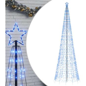 VidaXL Festive LED Tree – 2.4m Dark Green, Navy Blue, Metallic Copper & Iron