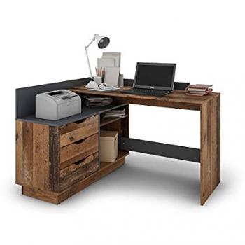 ByLIVING Eckschreibtisch Bern, mit viel Stauraum, Breite 129 cm, rechts oder links montierbar