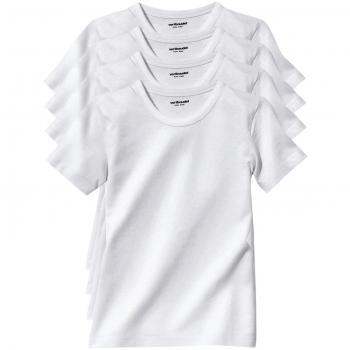 VERTBAUDET Collection: 4 Boys' Short Sleeve White T-Shirts (Size 3/4Y)