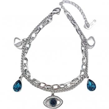 Gold Fatma Steel Bracelet (Les Trésors De Lily) R7500, 2 Rows, Blue Eye 14x8mm