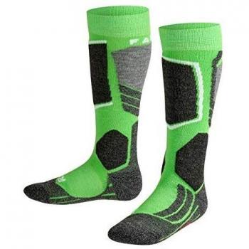 Gambaletti da sci FALKE SK2 per bambini in lana funzionale, verde vivace 23-26