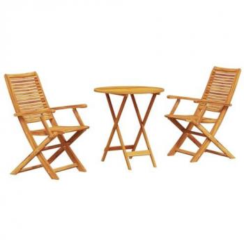 Ensemble de Terrasse Pliable en Bois Massif