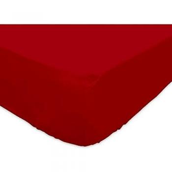 Drap Housse 140 x 200 cm 100% Coton Rouge