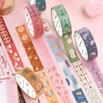 Ruban Décoratif Mixte Papier/Tissu – Kit 8 pcs – Washi