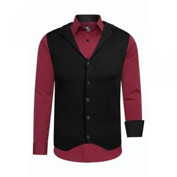 Langarmhemd Set RUSTY NEAL Herren, bordeaux, XXL