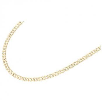 Diamantierte Flachpanzerkette Gold 375 Damen 60 cm