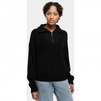 Urban Classics Damen Oversized Strick Troyer Sweatshirt in Schwarz Größe L