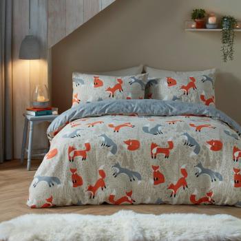 Foraging Fox Natural Reversible Duvet Set