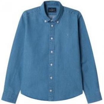 Hackett Camicia A Maniche Lunghe Blu Chambray per ragazzo di 15 anni