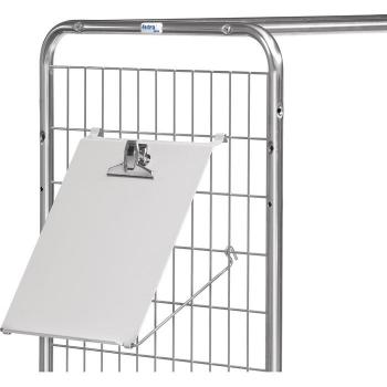 Schreibtafel Stahlblech mit Papierklammer passend für Kommissionierwagen 335xH352 mm FETRA