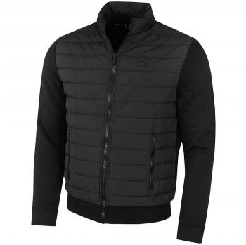 Abrigo deportivo Calvin Klein, cuello embudo y relleno en vellón, tamaño XL, Negro