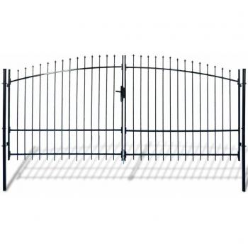 VidaXL Two-Panel Safety Gate, Spear-Topped, 400 × 248 cm