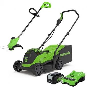 Greenworks Tondeuse à Gazon 24V 33cm avec Batterie 4Ah