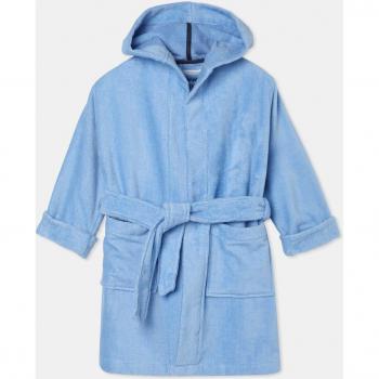 Abrigo de baño juvenil azul liso Cotton Juice