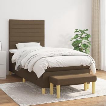 Vidaxl Boxspringbett mit Matratze 100x200 cm Dunkelbraun