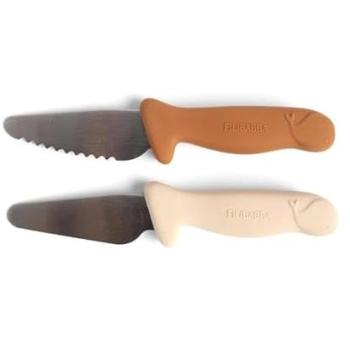 Set de 2 Couteaux Étudiants – Couleurs Cannelle & Ivoire, Filibabba