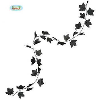 Décoration Nuit : Guirlande de Feuilles noires 180 cm