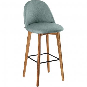Alwin Sgabello da bar Vega, 47x48x111 cm, seduta blu chiaro, struttura rovere/naturale