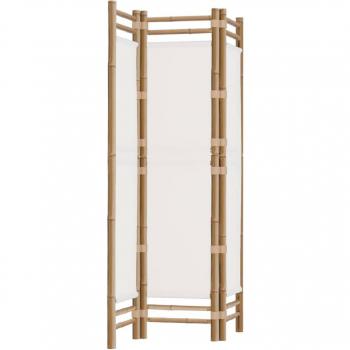 Crema BambooFold – Biombo de 3 Paneles, 120 cm