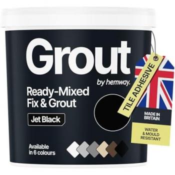 Ready‑Mixed Hemway Fix & Grout Tile Adhesive, 4.5 kg Tub (Black)