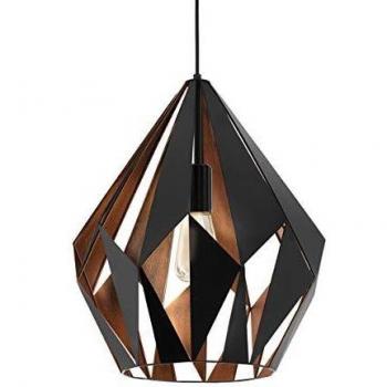 Carlton 1 Vintage Pendant Light Black/Copper Ø 38.5 cm