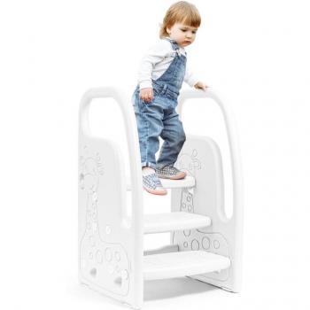Marche Pieds pour Toilette avec Accoudoirs et Hauteur Ajustable