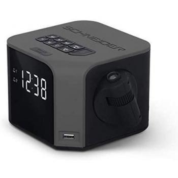 Radio Réveil Charge Luna Double Alarme Digital Gris