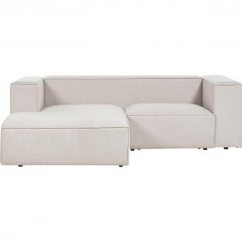 Canapé d'angle minimaliste 2 places velours beige VERNON