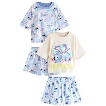 Next Lilo und Stitch Kinderpyjama 2er-Set Blau/Ecru (3-16 Jahre)