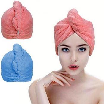 Serviette de Séchage pour Cheveux ACWOO, 3pcs, Microfibre Super Absorbante, Turban avec Bouton, Cheveux Secs Rapidement pour Femmes