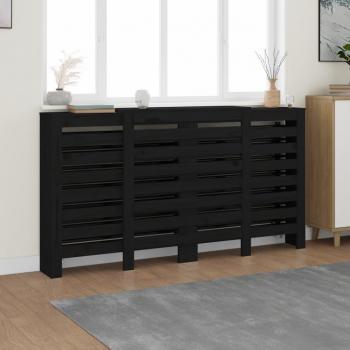 VidaXL 210x21x85 cm Black Radiator Cover Solid Pine