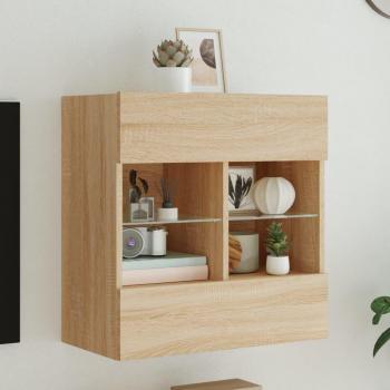 TV Cabinet with LED Lights Sonoma Oak 58.5x30x60.5 cm