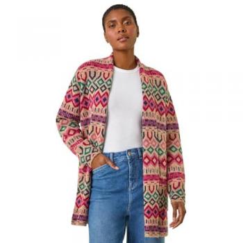Roman Women's Natural Patterned Knitted Cardigan – 16