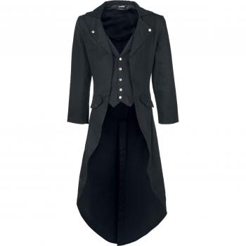 Banné – Manteau Gothique Légèreté – Coupe Dovetail – S–5XL – Hommes – Noir