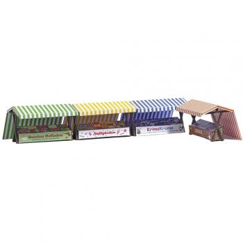 Busch H0 Mercatino a 4 Bancarelle