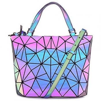 HotOne Scherbe Gitter Design Geometrische Tasche PU-Leder Einzigartige Geldbörsen und Handtaschen (Klein, XS)