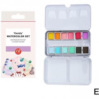 Kit de acuarelas con caja de metal, 12 colores, para bocetos