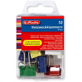 Herlitz 19 mm Multi‑Colour Binder Clip Pack (10)
