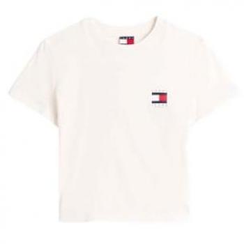 Donna Tommy Jeans T-Shirt a Manica Corta con Maxi Logo