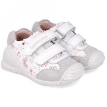 BioMariposa Zapatillas para Niña con Doble Velcro (Blanco)