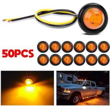 Luz de señalización LED ámbar redonda 12V