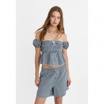 Vichykaros Boxershorts Marineblau XS von Stradivarius