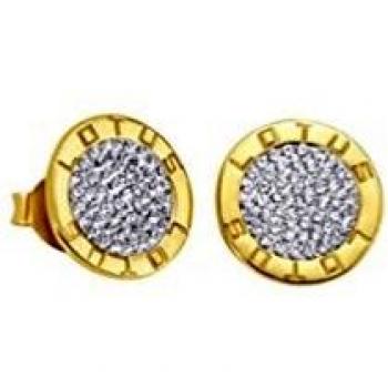 Pendientes Lotus Silver Logo Dorado Circonitas