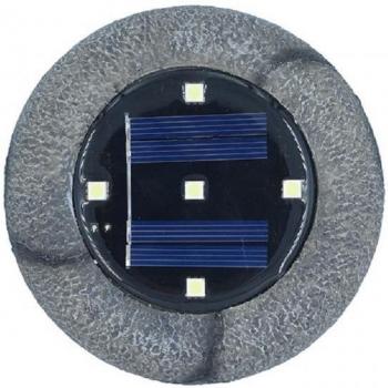 Éclairage de cour solaire avec 5 LEDs, lampe étanche en résine, simulation de pierres naturelles, idéal pour pelouse