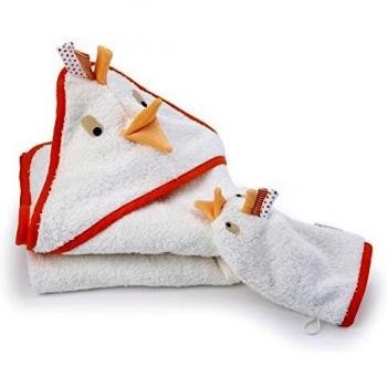 Käthe Kruse 0155155 Doddy Badetuch + Waschlappen – Weiß