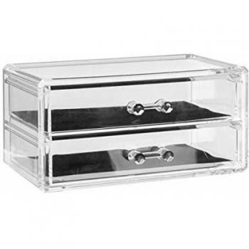 Portagioie trasparente con 2 cassetti 19x9x12cm