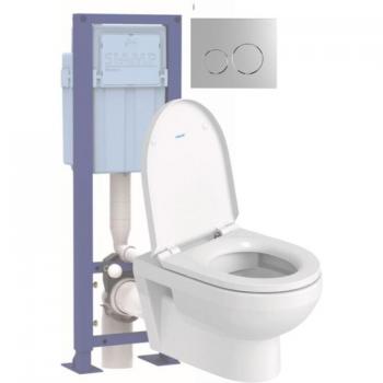 Pack de toilettes suspendu Duravit No.1 avec abattant frein de chute et plaque de commande
